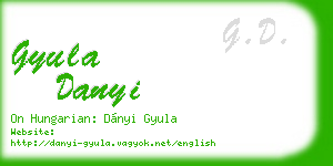 gyula danyi business card